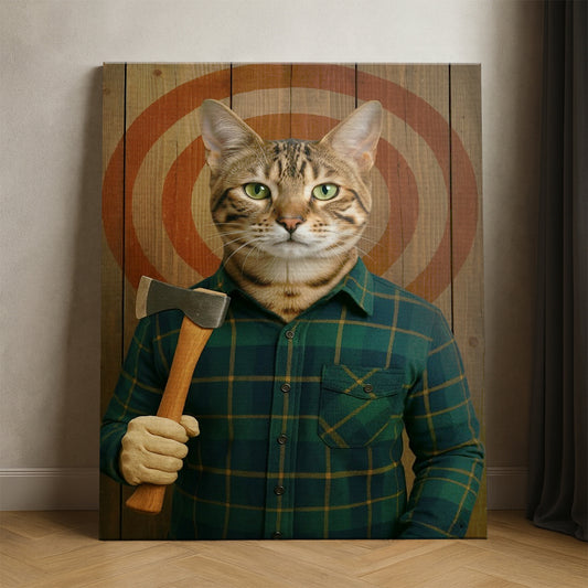 Custom Photo Axe Throw Cat Canvas Gift For Cat Lovers