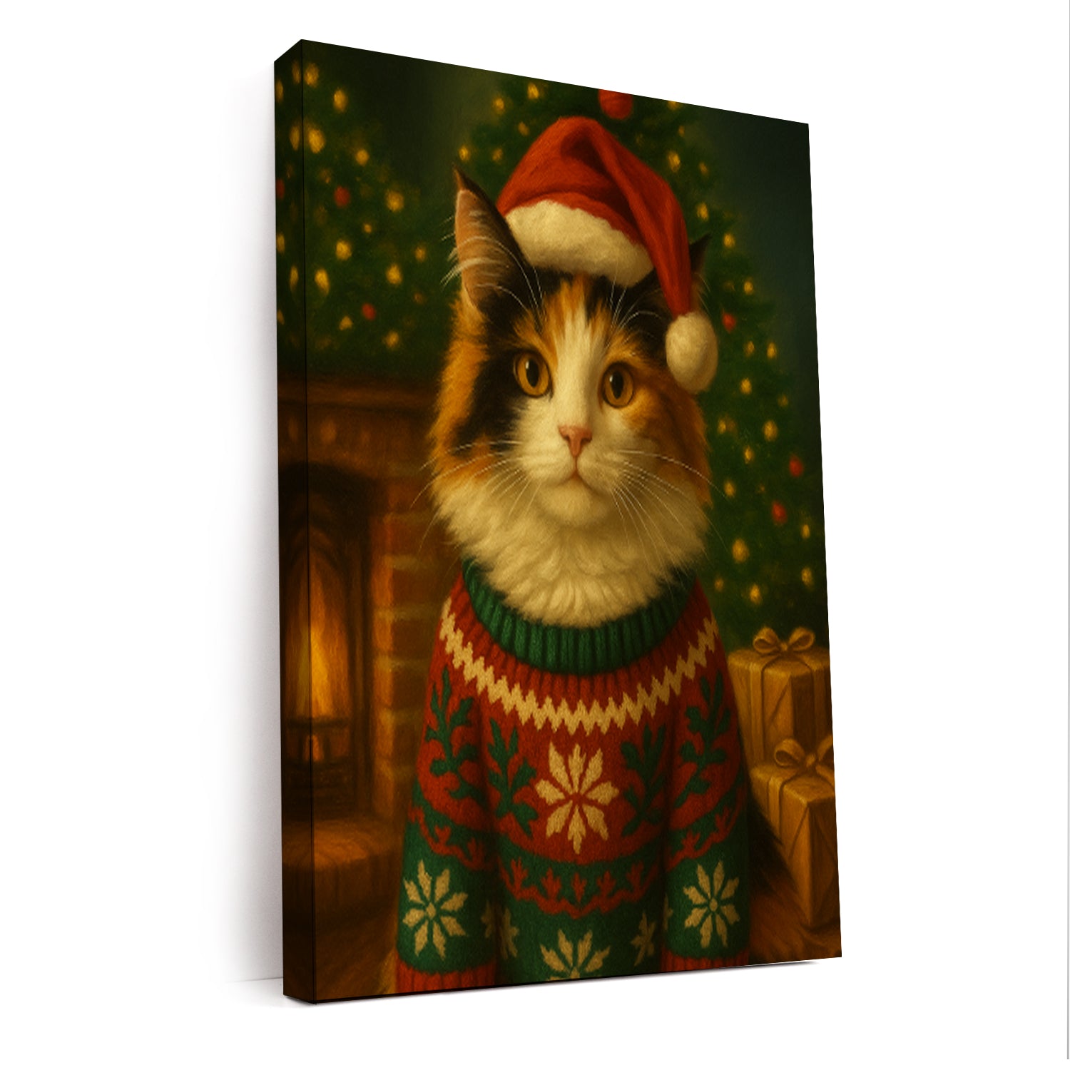 Custom Photo Cat Christmas Oufit Canvas