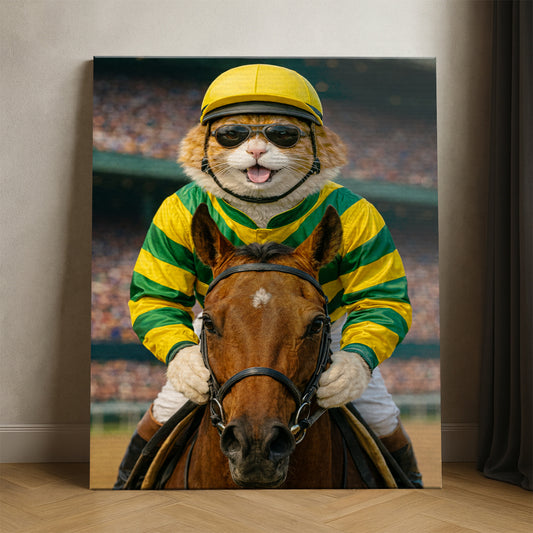 Custom Photo Jockey Horse Racing Canvas Canvas Gift For Canvas Lovers