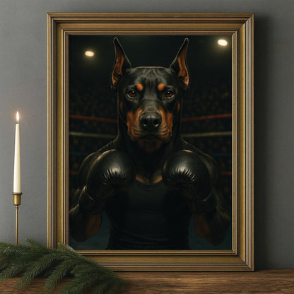 Custom Photo Boxing Dog Canvas Framed Wall Art Gift For Dog Lovers