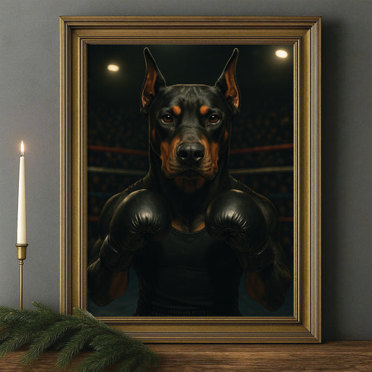 Custom Photo Boxing Dog Canvas Framed Wall Art Gift For Dog Lovers