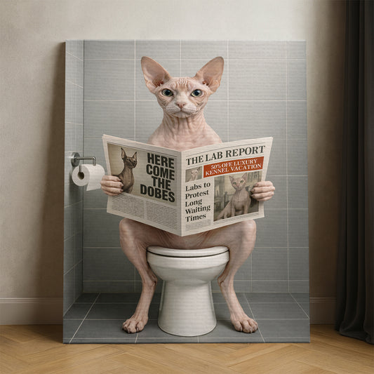 Custom Photo Cat Bathroom Canvas Style 03 Gift For Cat Lovers