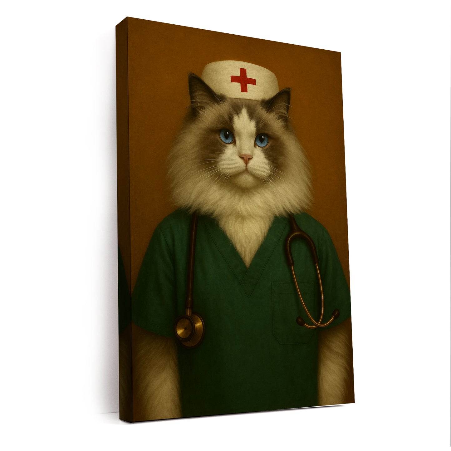 Custom Photo Nurse Cat Canvas Gift For Cat Lovers