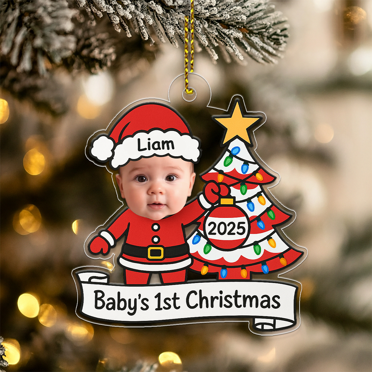 Custom Photo Baby Santa Xmas