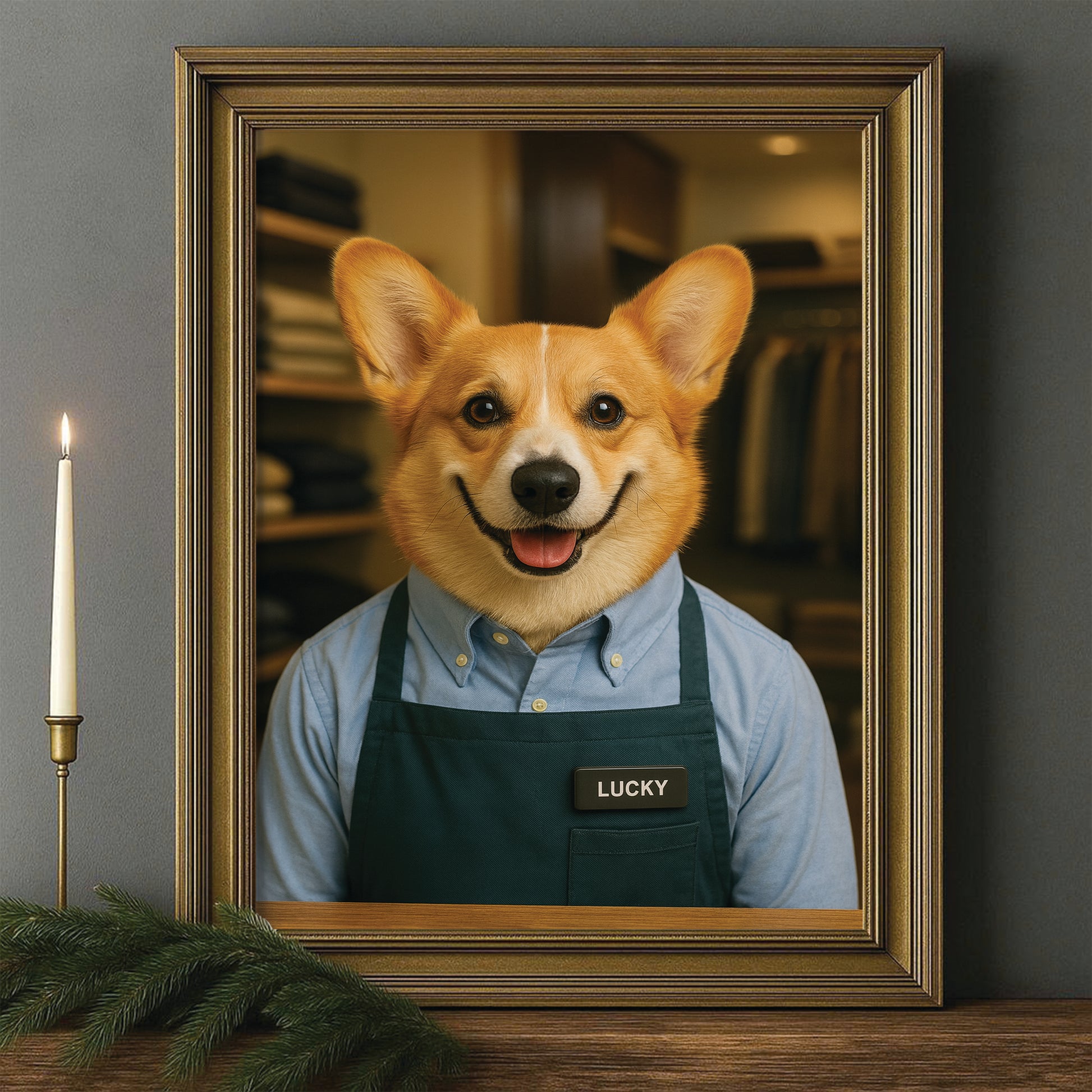 Custom Photo Clothing Store Dog Canvas Framed Wall Art Gift For Dog Lovers