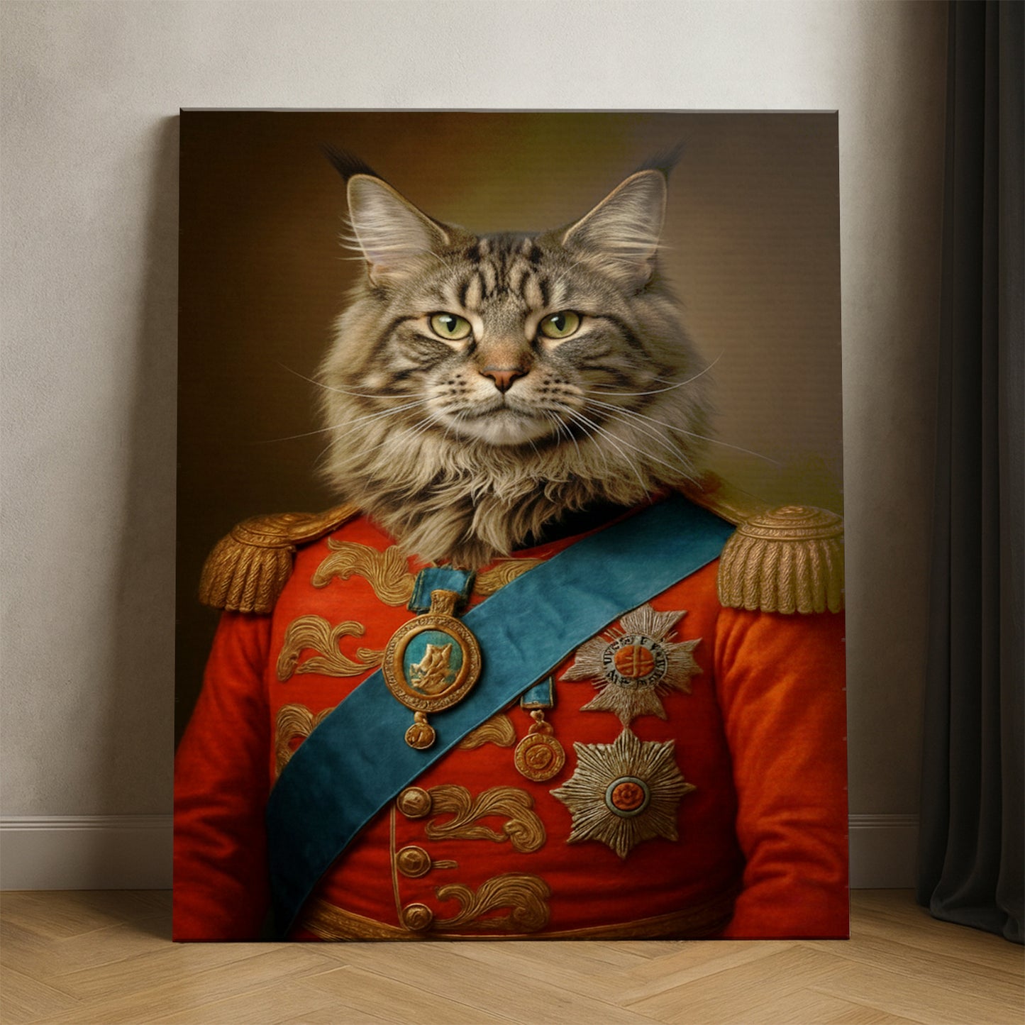 Custom Photo Royal Cat Canvas Gift For Cat Lover