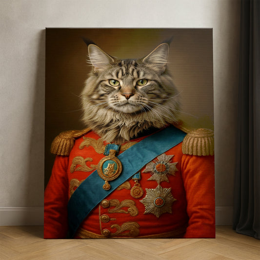 Custom Photo Royal Cat Canvas Gift For Cat Lover