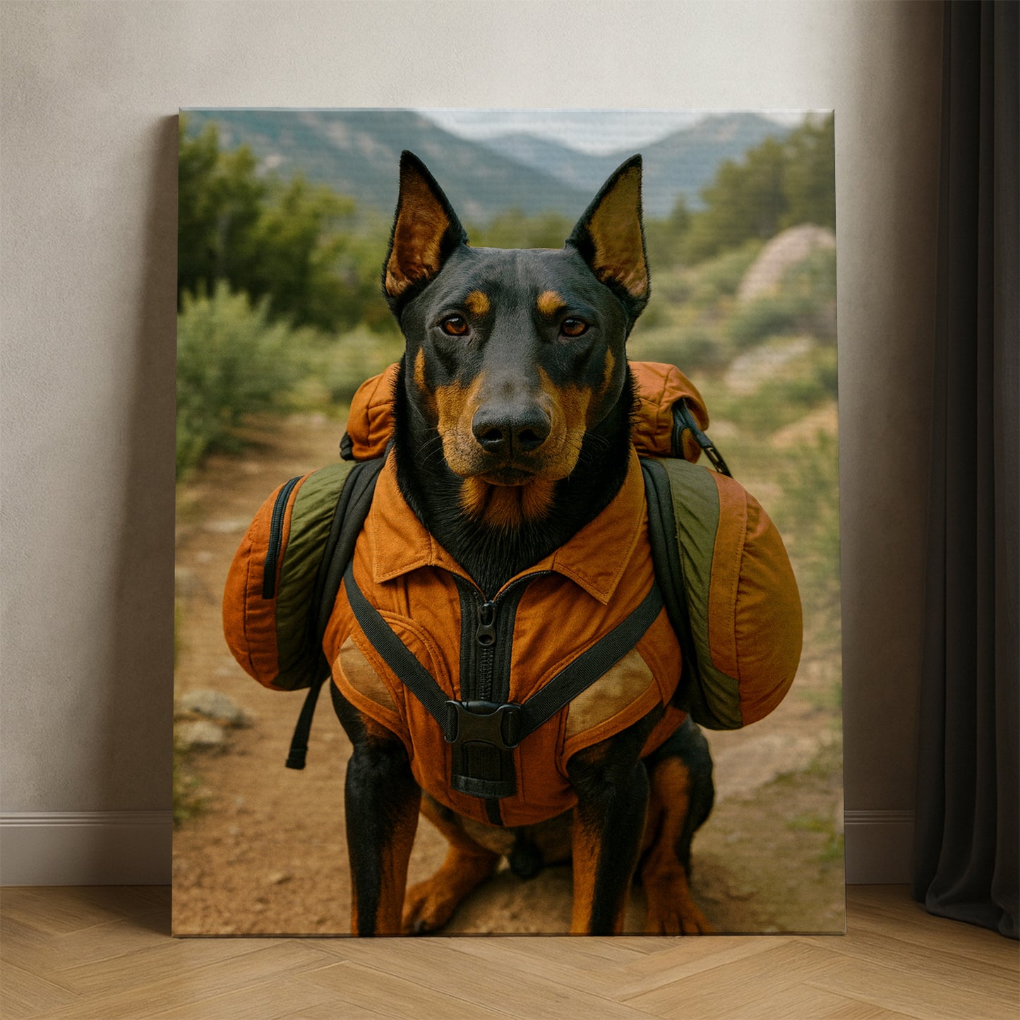 Custom Photo Backpacking Hiking Dog Canvas Gift For Dog Lovers