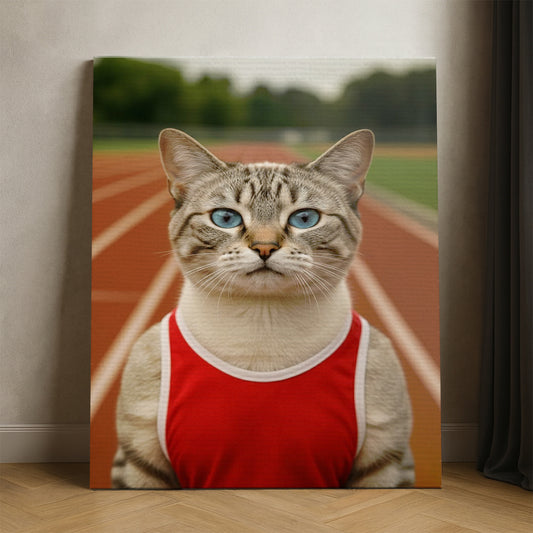 Custom Photo Runner Cat Canvas Gift For Cat Lovers
