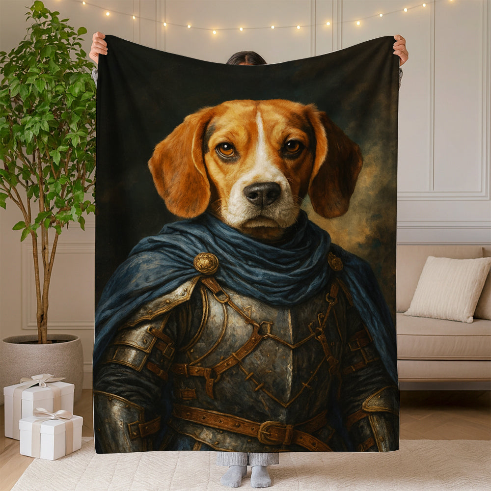 Custom Dog Photo Viking Blanket For Dog Lover