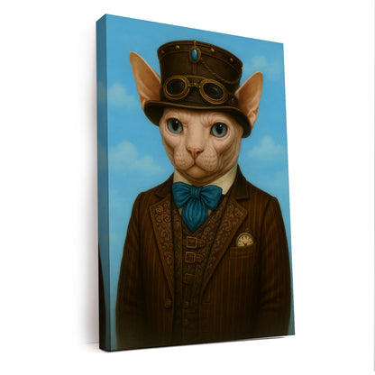 Custom Photo Pilot Cat Canvas Gift For Cat Lovers