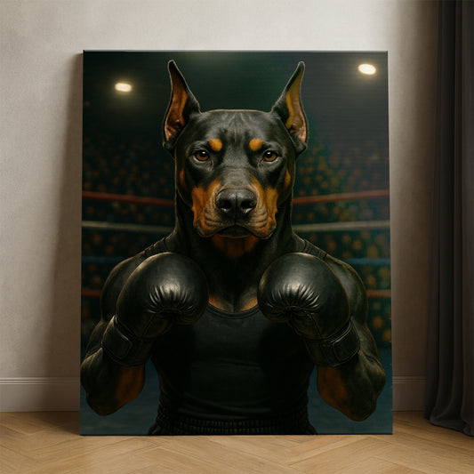 Custom Photo Boxing Dog Canvas Gift For Dog Lovers