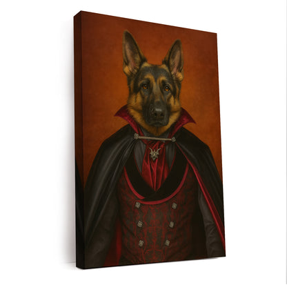 Custom Photo Vampire Dog Canvas Gift For Dog Lovers