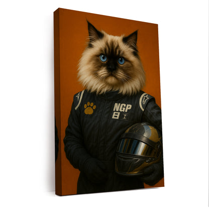 Custom Photo Cat Racer Canvas Gift For Cat Lovers