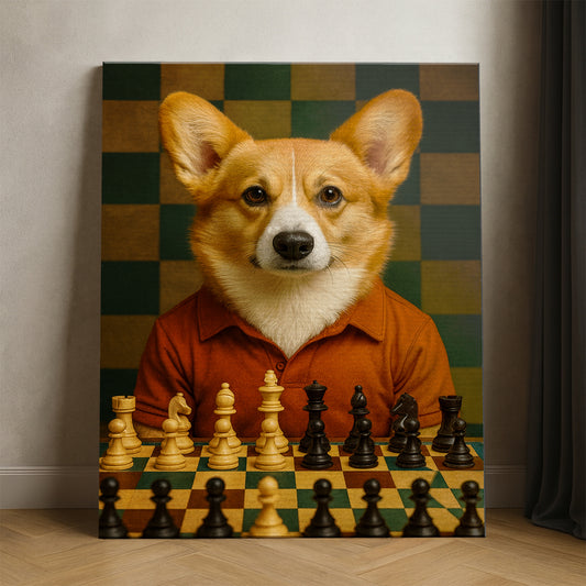 Custom Photo Chess Dog Canvas Gift For Dog Lovers