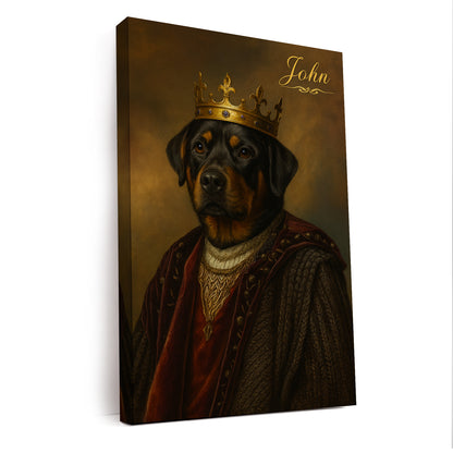 Custom Photo Crown King Dog Canvas Gift For Dog Lovers