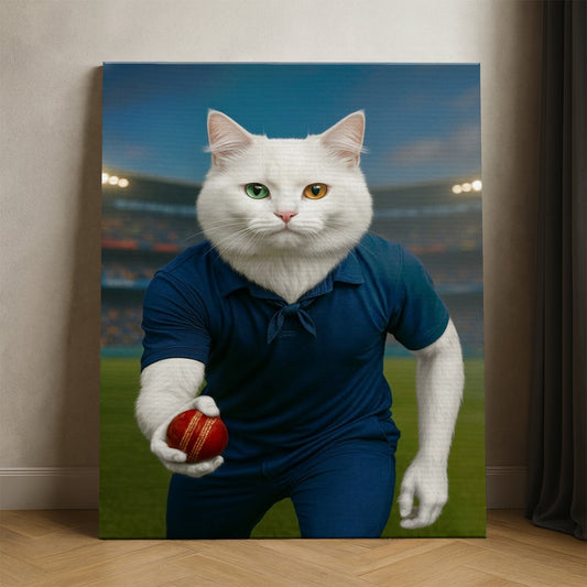 Custom Photo Bowler Cat Canvas Gift For Cat Lovers
