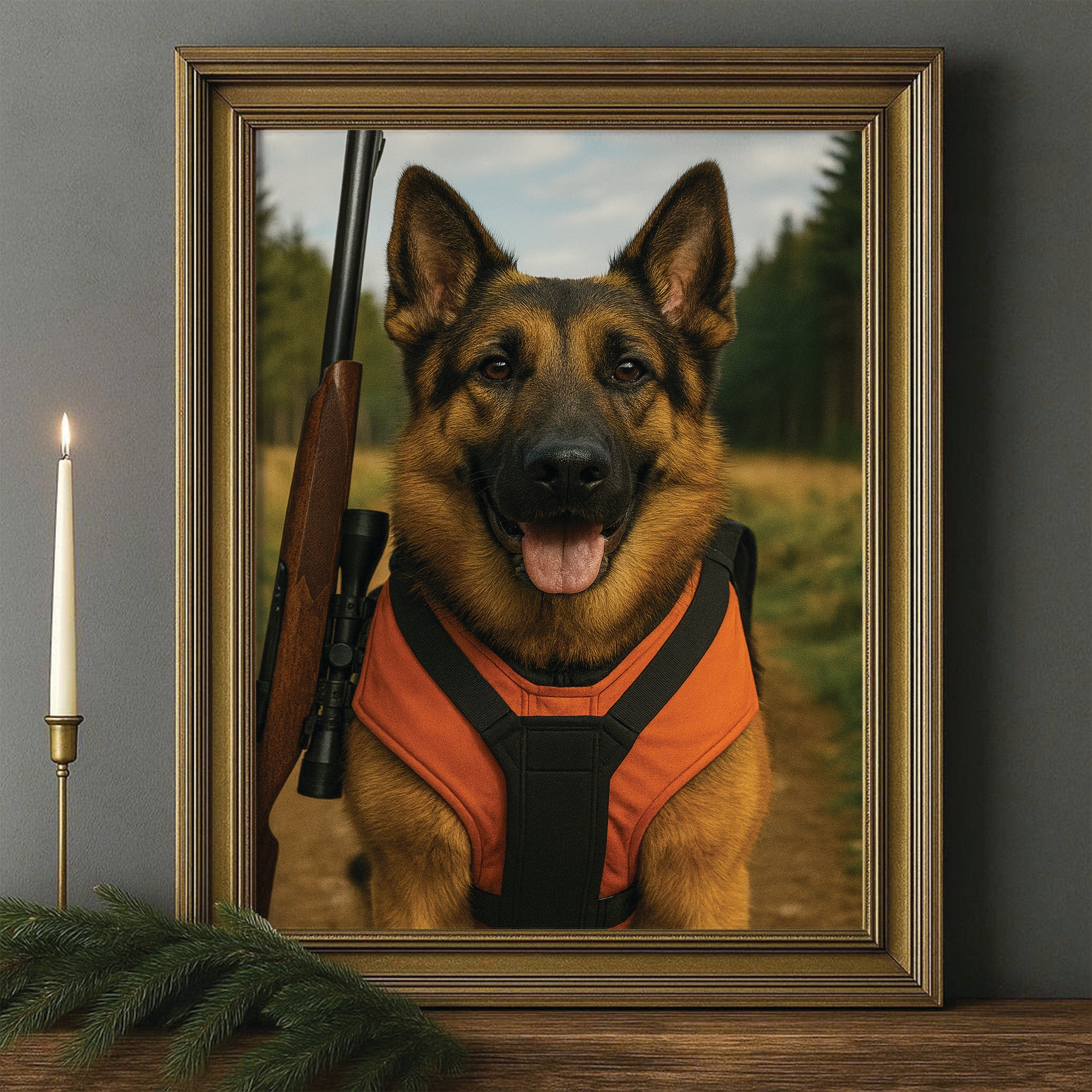 Custom Photo Hunter Dog Gift For Dog Lovers