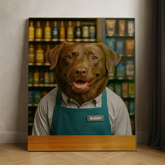 Custom Photo Shop Owner Dog Canvas Gift For Dog Lovers