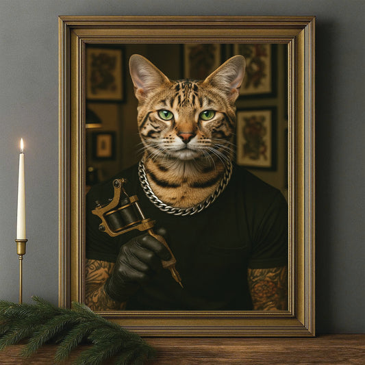 Custom Photo Tatoo Artist Cat Gift For Cat Lovers