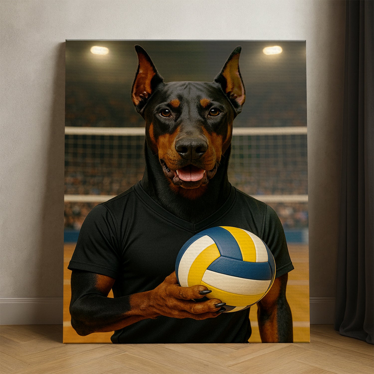 Custom Photo Volleyball Player Dog Canvas Gift For Dog Lovers