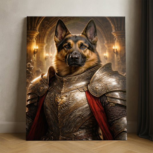 Custom Photo Royal Knight Dog Style 01 Canvas Gift For Dog Lovers