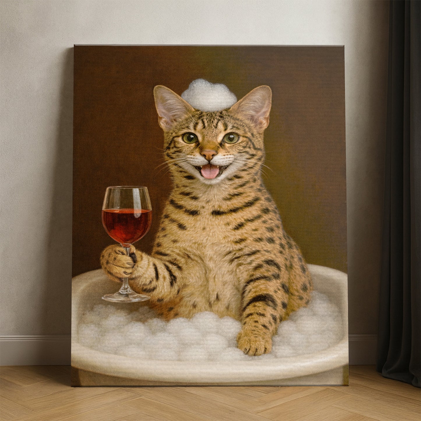 Custom Photo Cat Bathroom Style 27 Canvas Gift For Cat Lovers