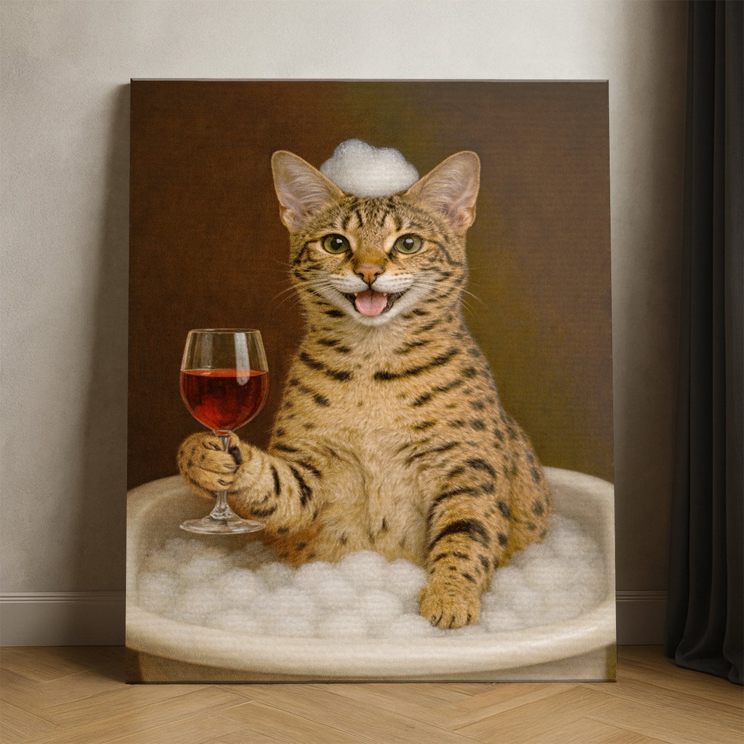 Custom Photo Cat Bathroom Style 27 Canvas Gift For Cat Lovers