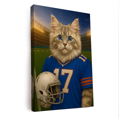 Custom Cat Photo Football Style Canvas _ Gift For Cat Lovers