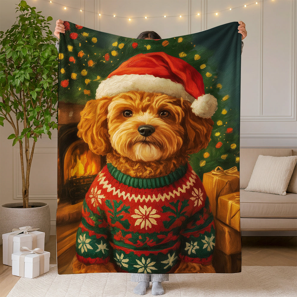 Custom Photo Dog Christmas Oufittfit Blanket Gift For Dog Lover