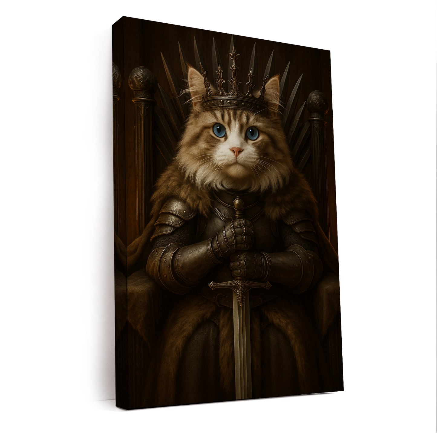 Custom Photo Cat Canvas Royal Pet Portrait