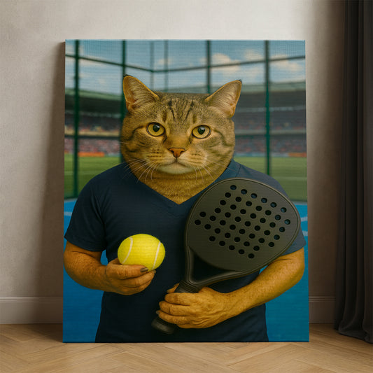 Custom Photo Paddle Player Cat Canvas Gift For Cat Lovers