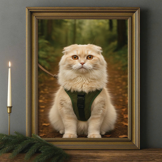 Custom Photo Hiking Cat Canvas Framed Wall Art  Gift For Cat Lovers