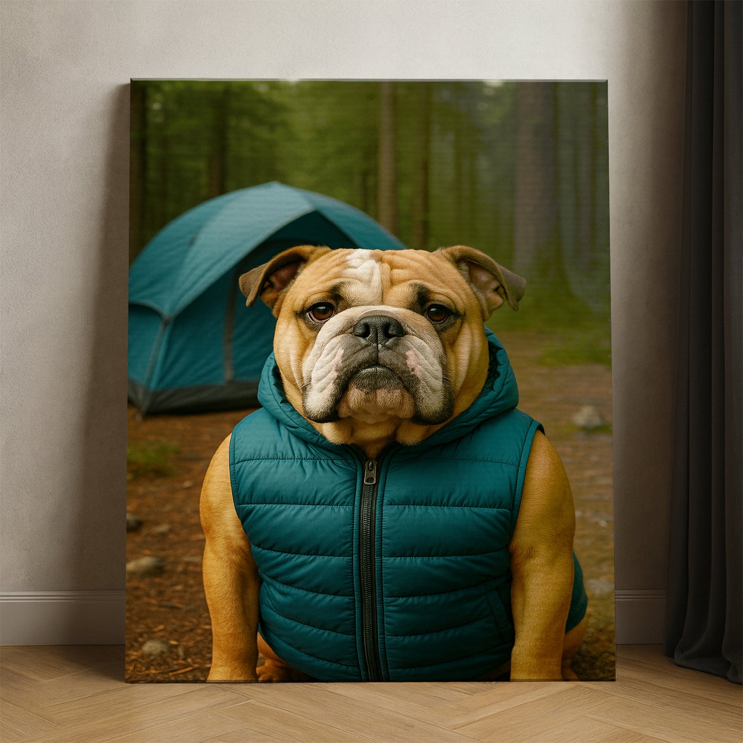 Custom Photo Dog Camping Canvas Gift For Dog Lovers