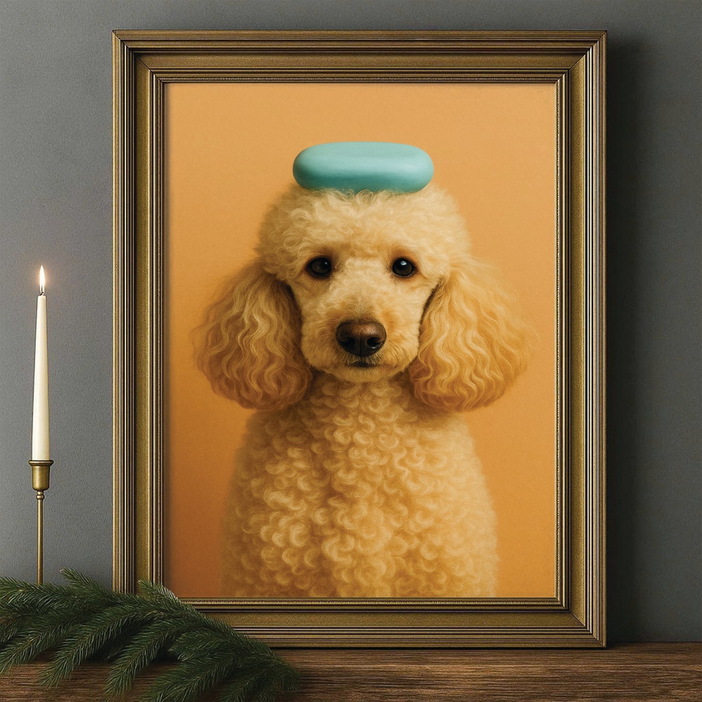 Custom Photo Dog Bathroom Style 24 Canvas Framed Wall Art Gift For Dog Lovers