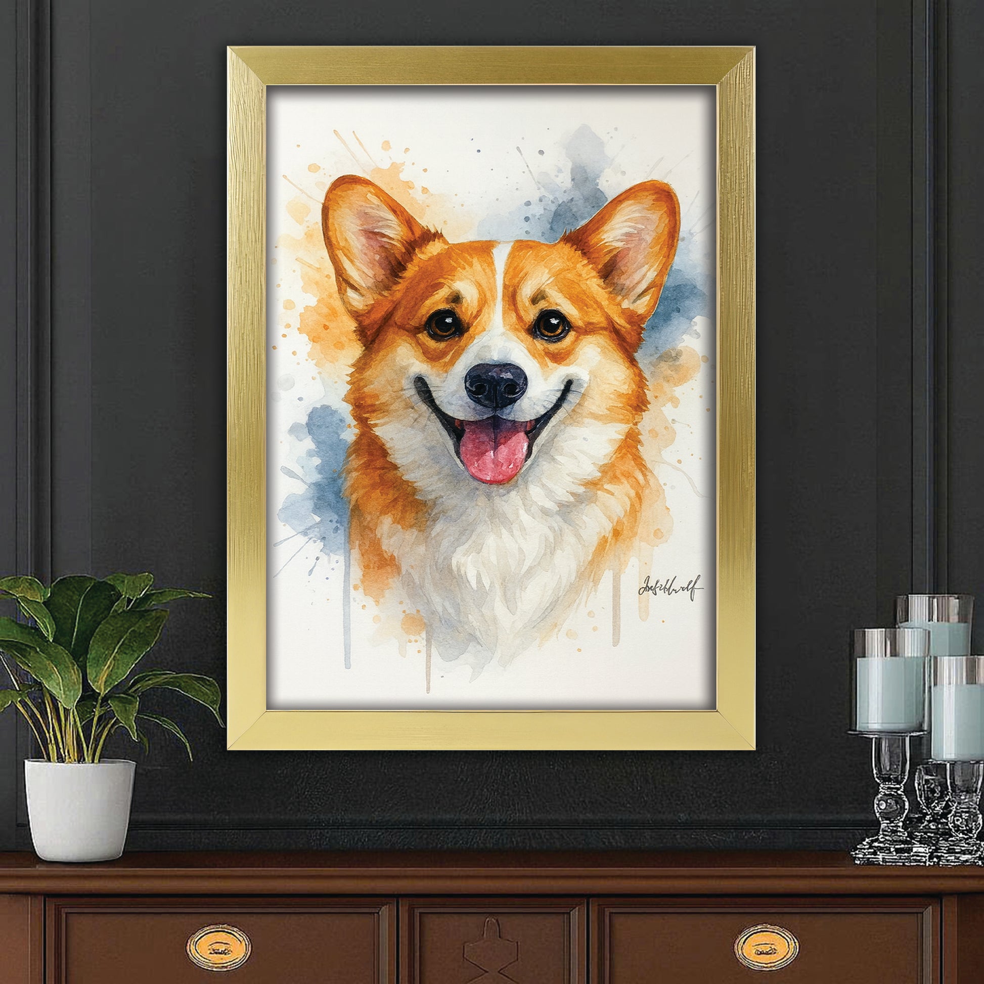 Custom Photo Dog Watercolor Artwork