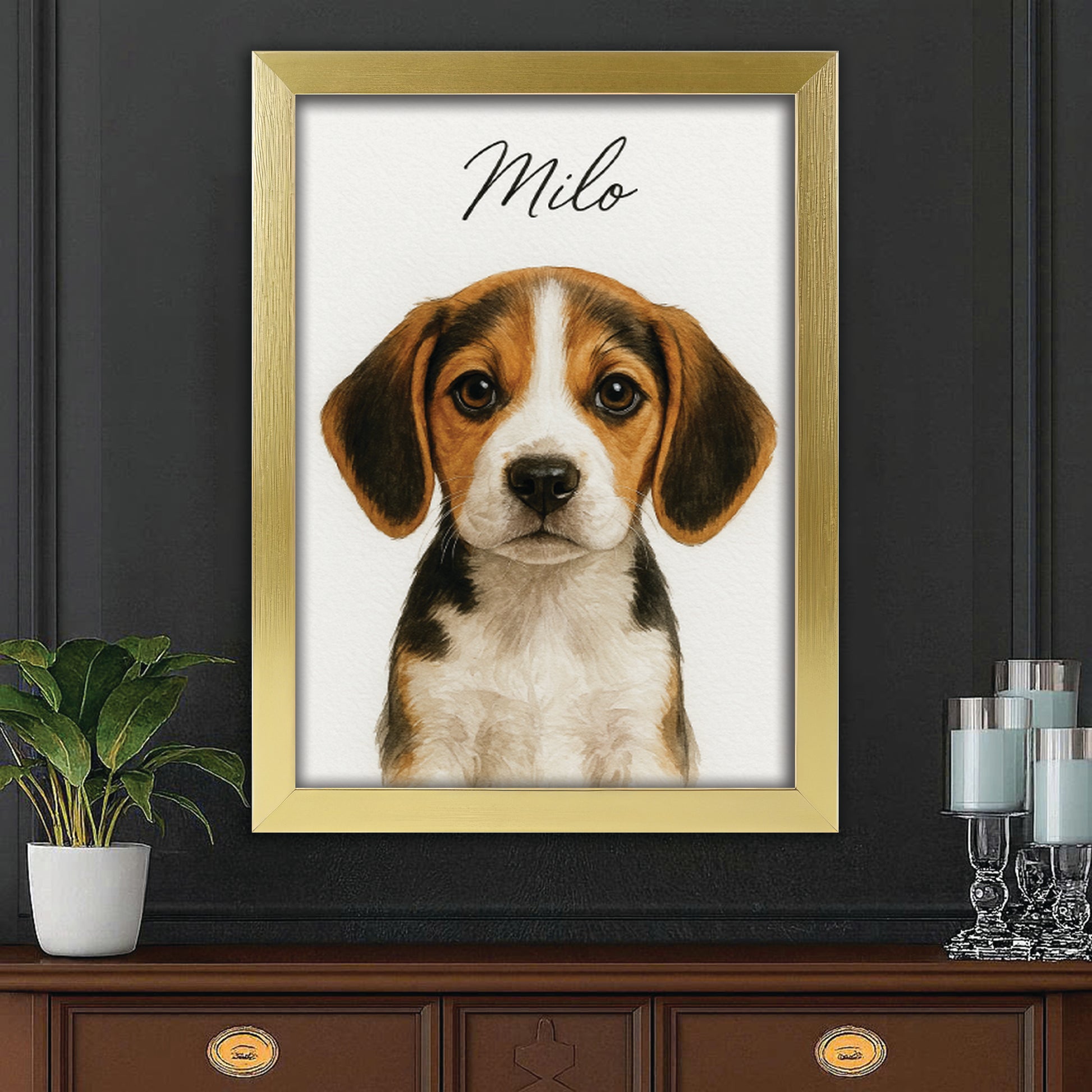 Custom Dog Portraint And With Name