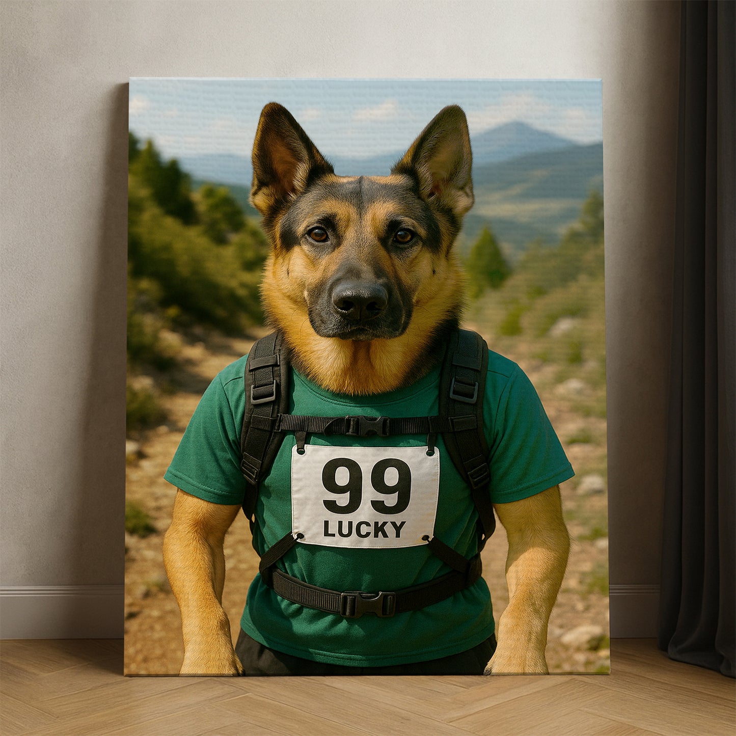 Custom Photo Trail Runner Dog Canvas Gift For Dog Lovers