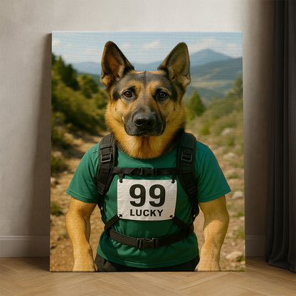 Custom Photo Trail Runner Dog Canvas Gift For Dog Lovers