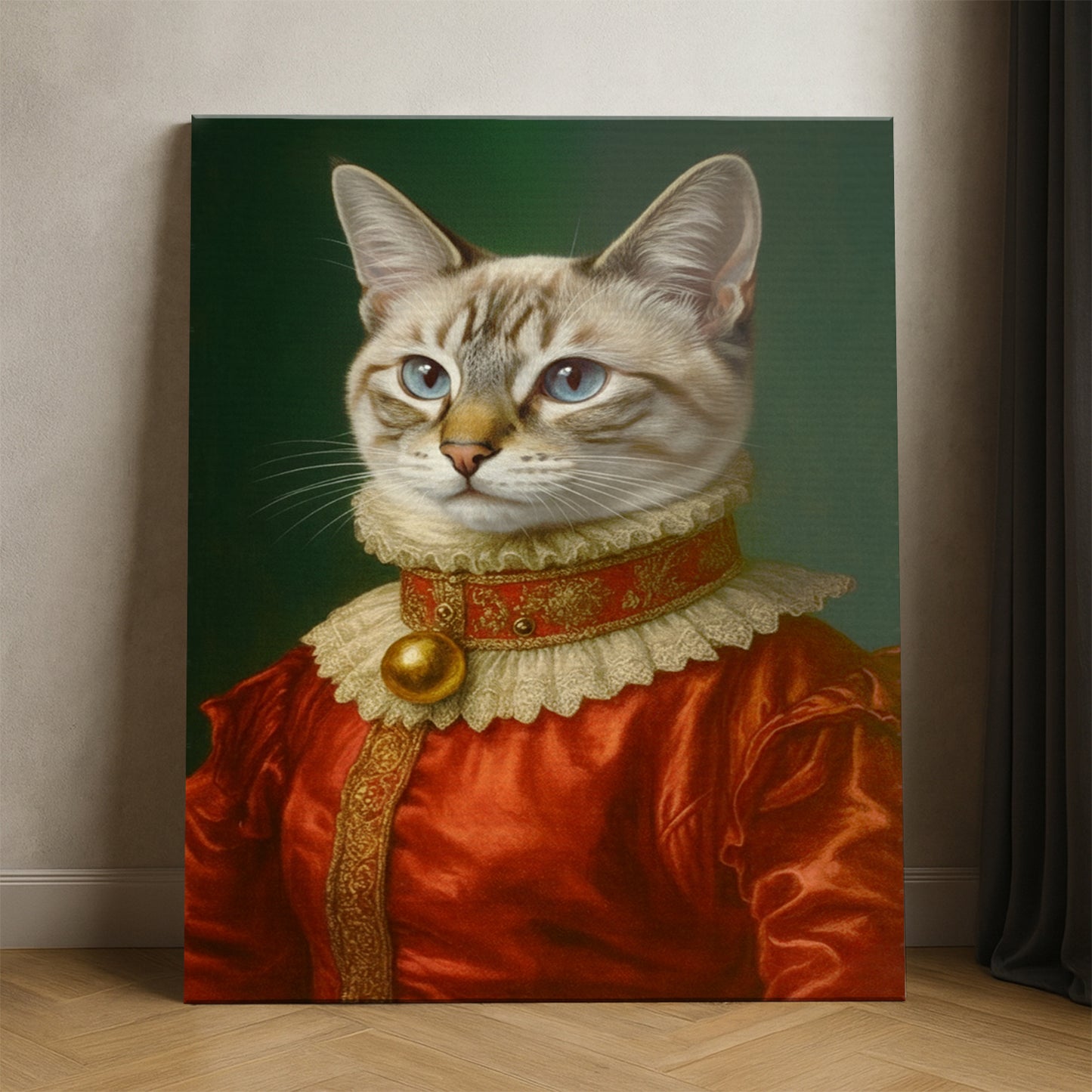 Custom Photo Cat Potrait Royal Canvas Gift For Cat Lovers