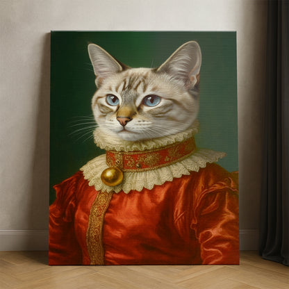 Custom Photo Cat Potrait Royal Canvas Gift For Cat Lovers