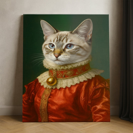 Custom Photo Cat Potrait Royal Canvas Gift For Cat Lovers