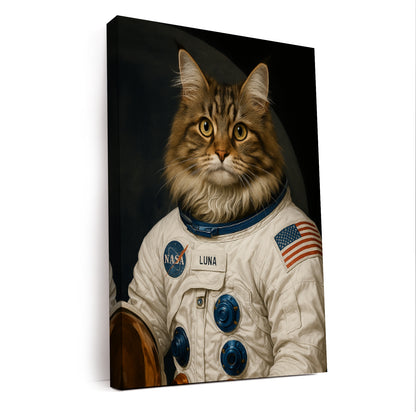 Custom Photo Cat Astronaut Canvas _ Gift For Cat Lovers