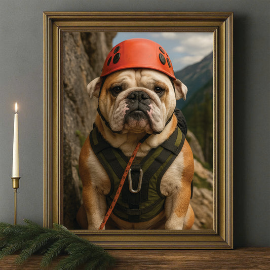 Custom Photo Rock Climber Dog Canvas Framed Wall Art Gift For Dog Lover