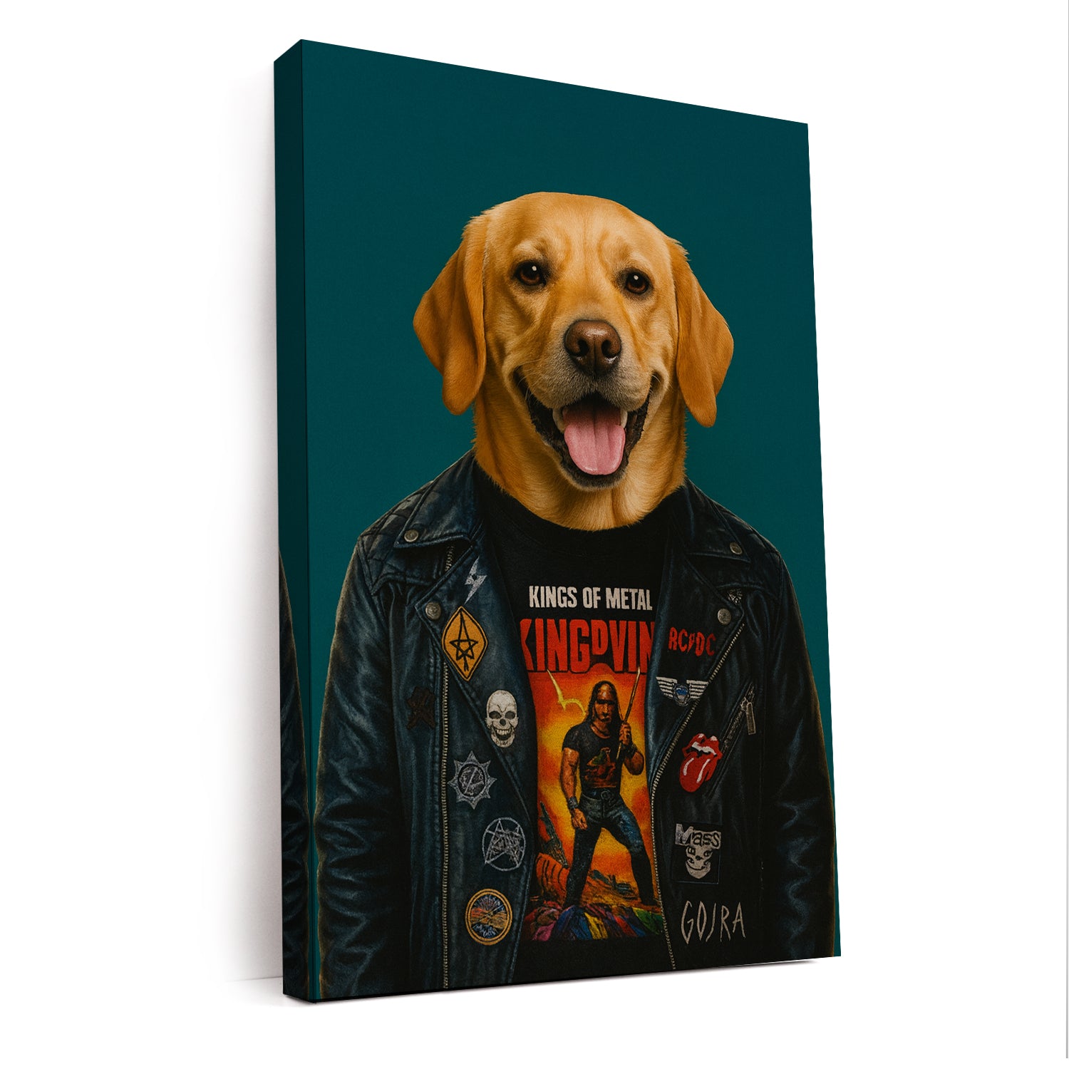 Custom Photo Dog Rock n Roll Canvas