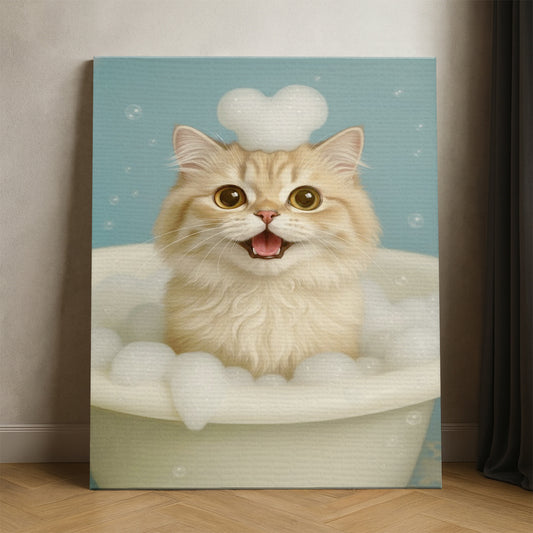 Custom Photo Cat Bathroom Style 29 Canvas Gift For Cat Lovers