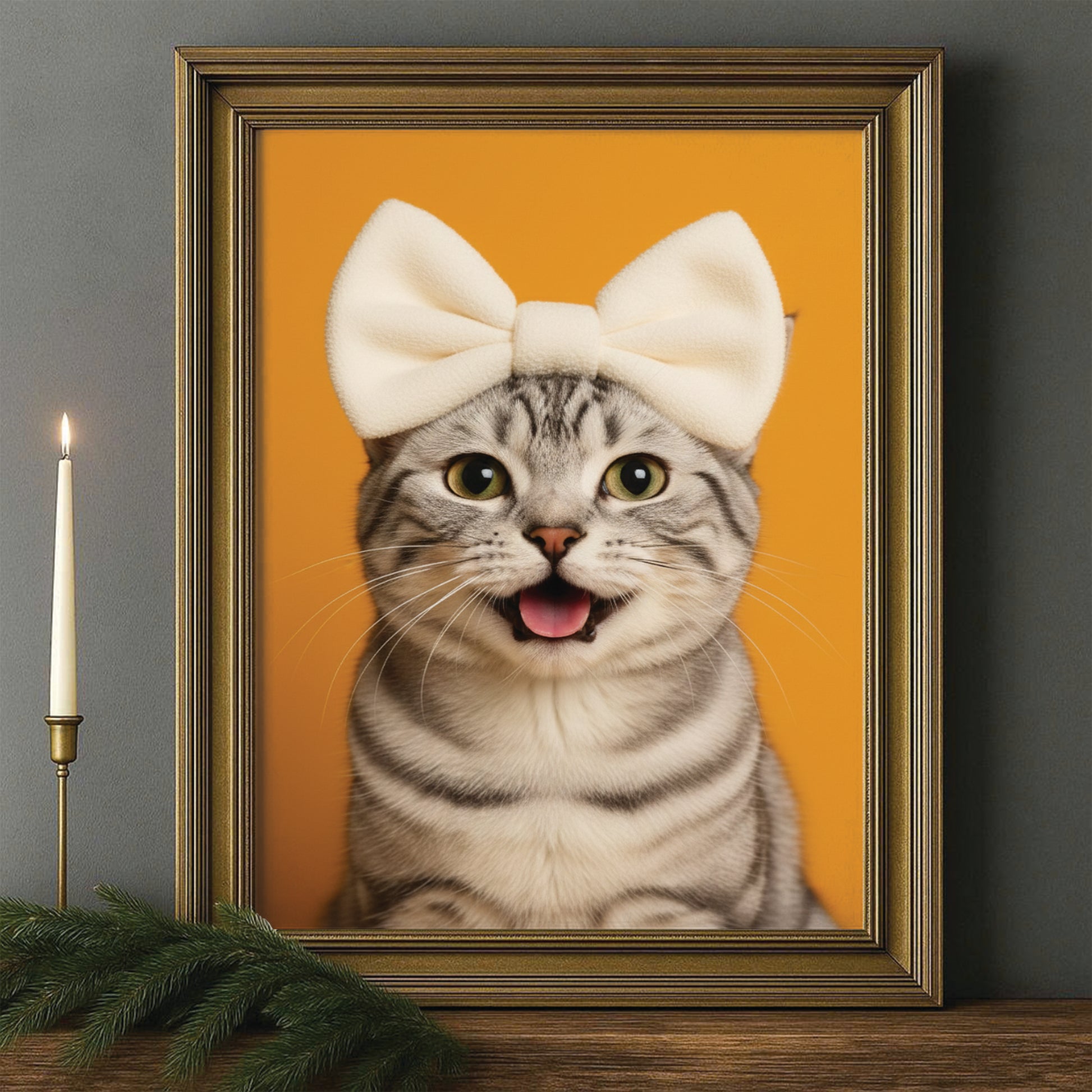 Custom Photo Cat Bathroom Style 37 Canvas Framed Wall Art Gift For Cat Lovers