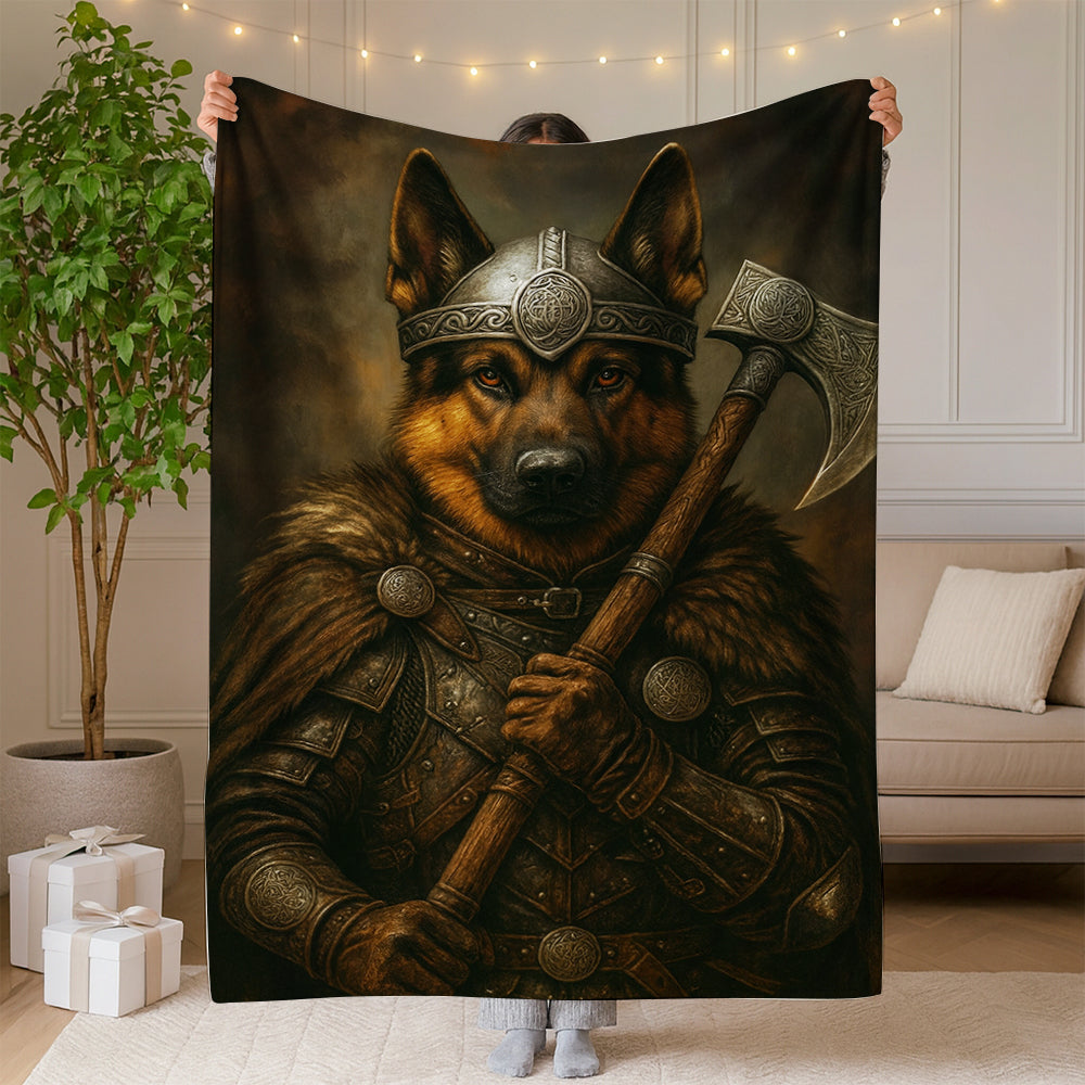 Custom Dog Photo Viking Warrior Blanket Gift For Dog