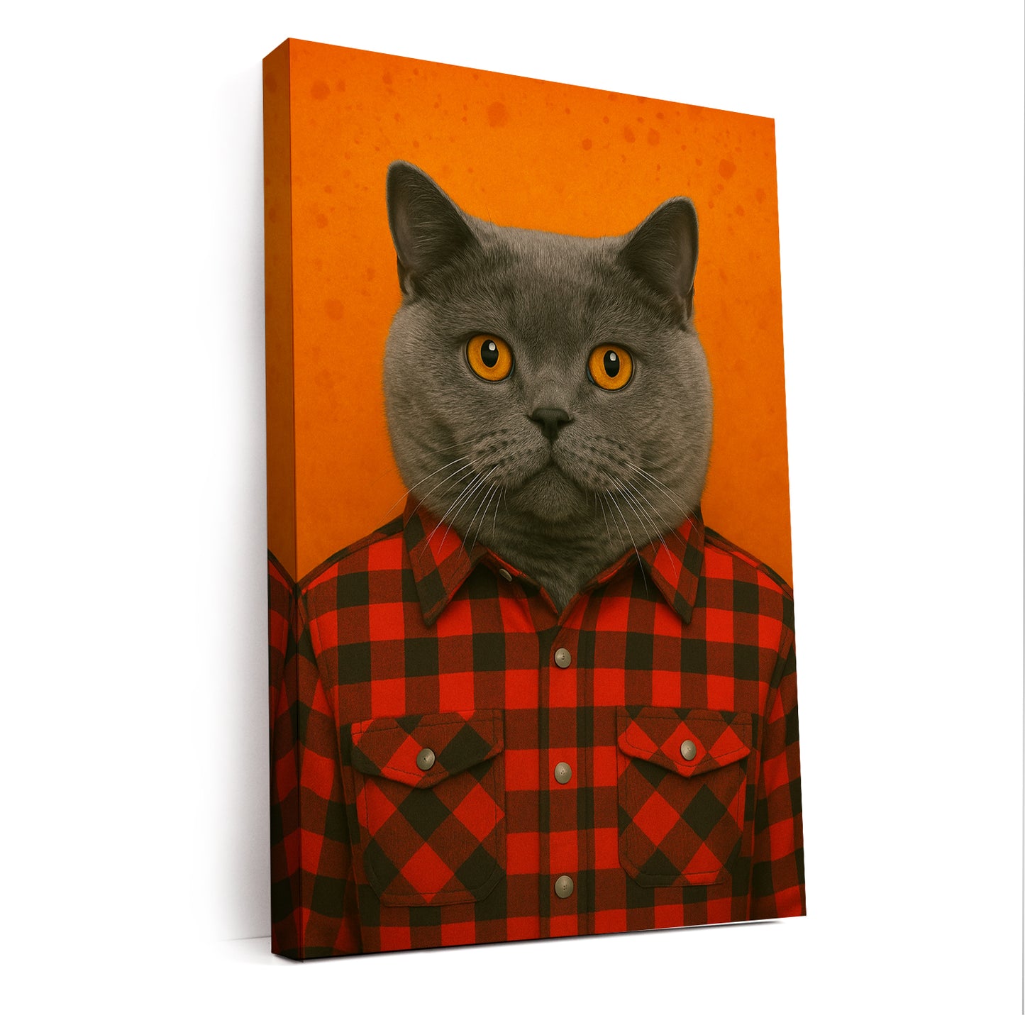 Custom Photo Cat In Red Shirt Canvas Gift For Cat Lovers