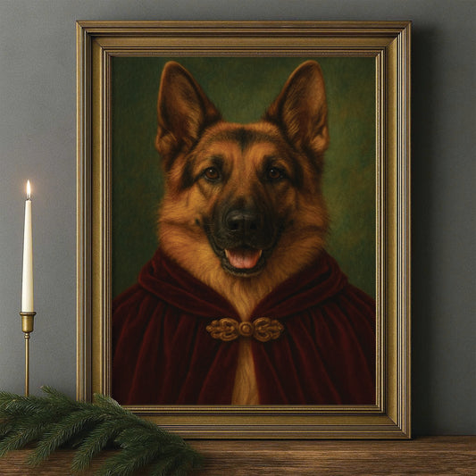 Custom Photo Dog Royal Style 08 Canvas Framed Wall Art Gift For Dog Lovers